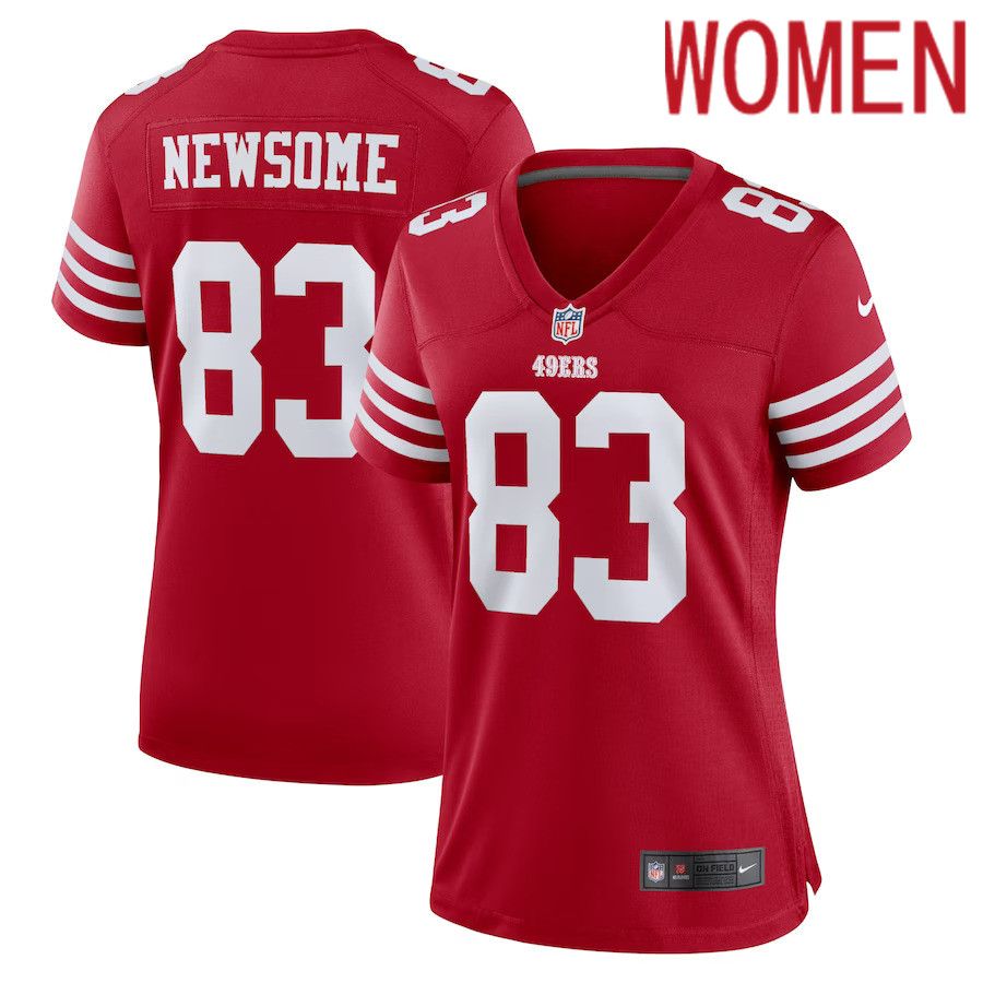 Women San Francisco 49ers #83 Dazz Newsome Nike Scarlet Home Game Player NFL Jersey